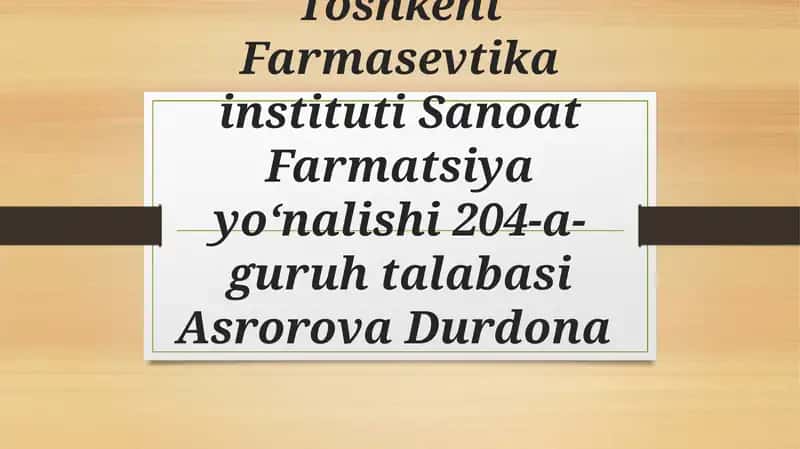 Qattiq va suyuq dozalash shakllari