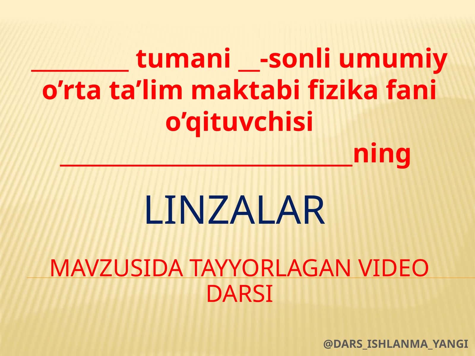 Linzalar   mavzusida  tayyorlagan  video  darsi