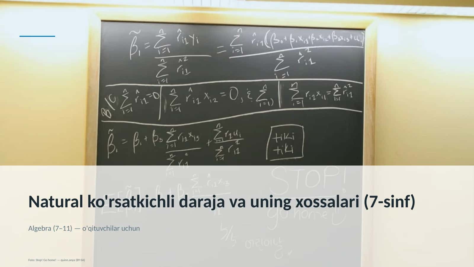 Natural ko'rsatkichli daraja va uning xossalari (7-sinf)