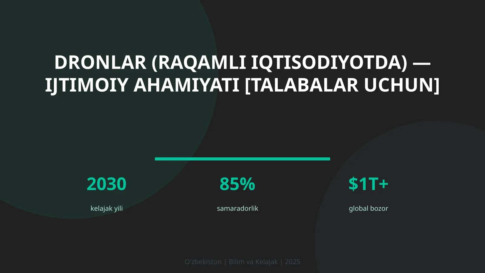 DRONLAR (RAQAMLI IQTISODIYOTDA)