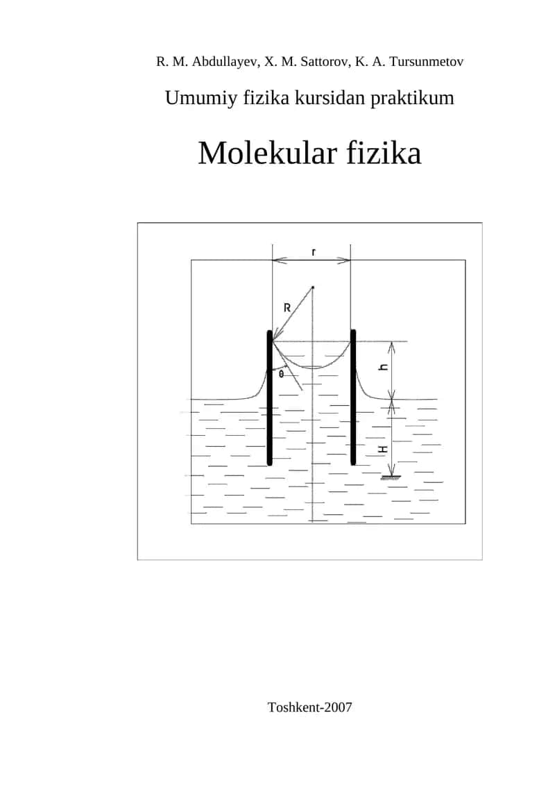 Umumiy fizika kursidan praktikum Molekular fizika