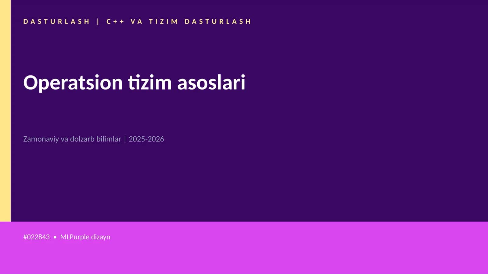 DASTURLASH | C++ VA TIZIM DASTURLASH