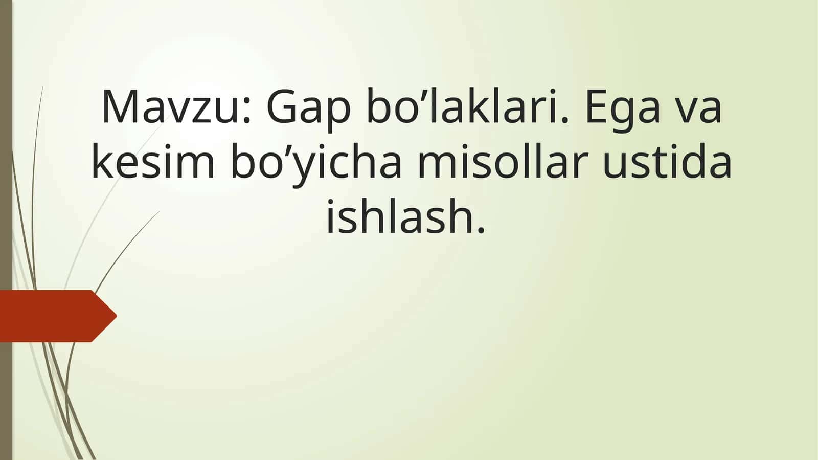 Gap bo’laklari. Ega va kesim bo’yicha misollar ustida ishlash