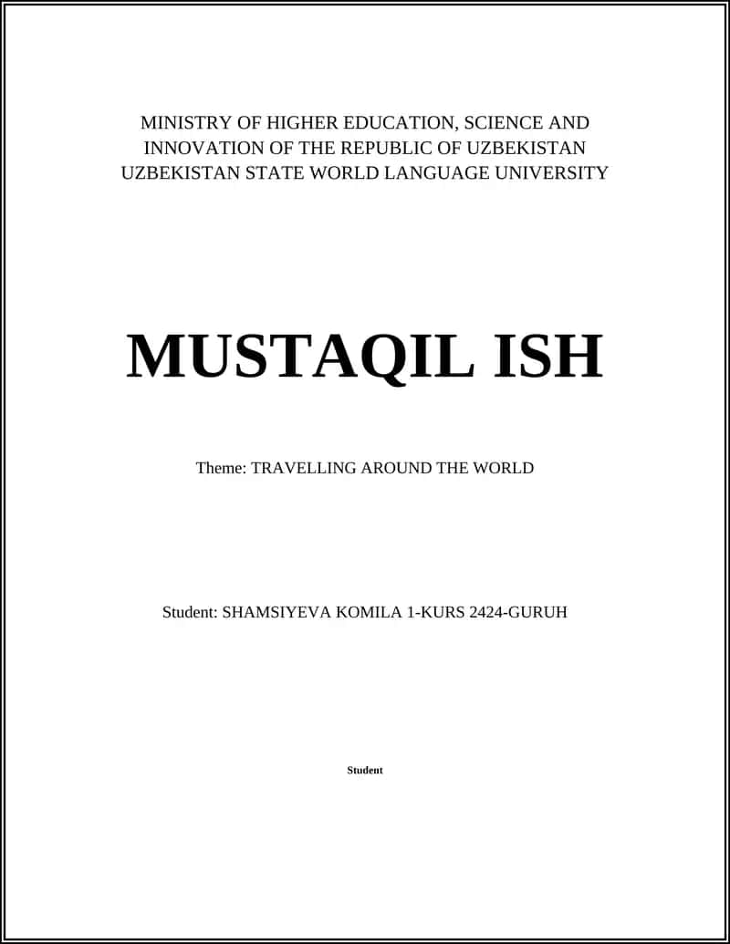 TRAVELLING AROUND THE WORLD