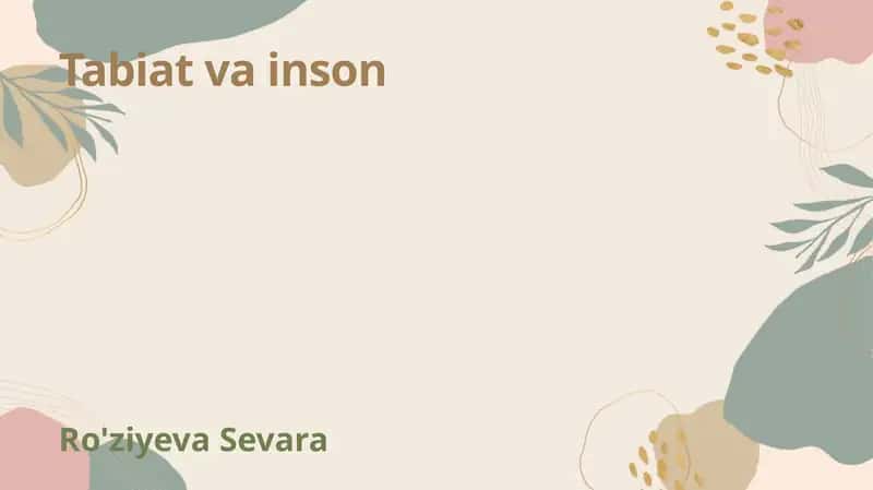 Tabiat va inson