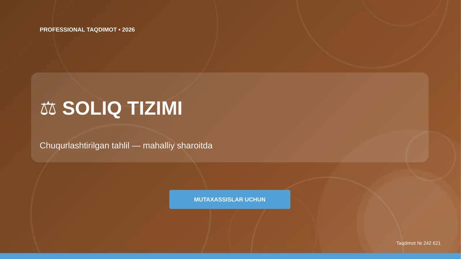 SOLIQ TIZIMI Chuqurlashtirilgan tahlil