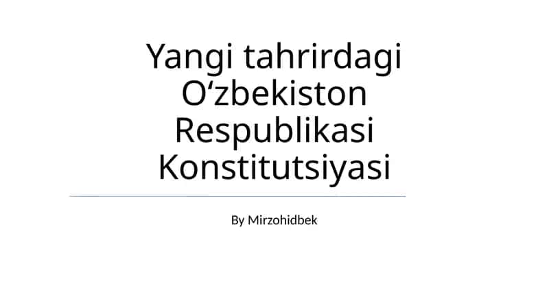 Oʻzbekiston Respublikasi Konstitutsiyasi