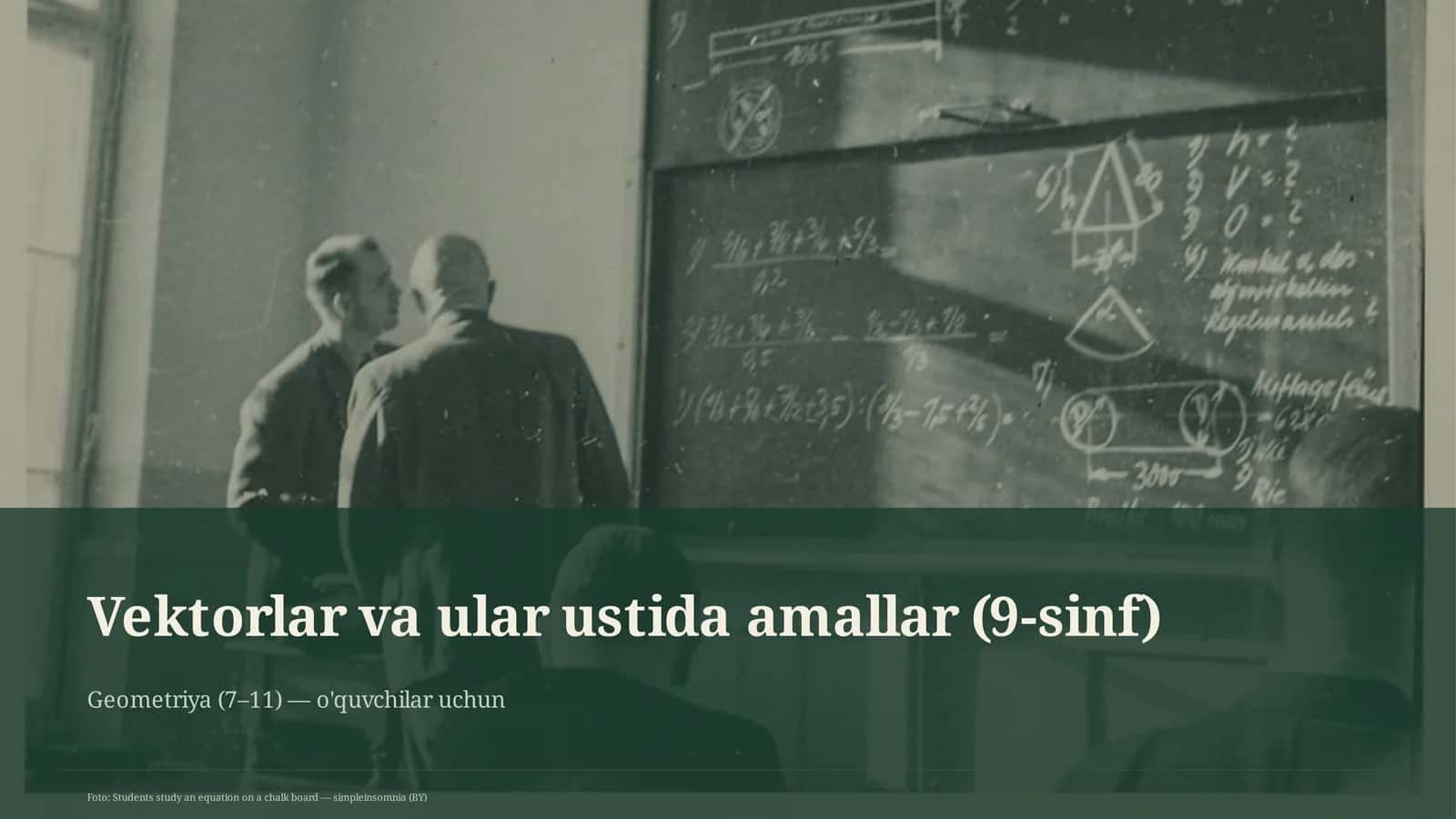 Vektorlar va ular ustida amallar