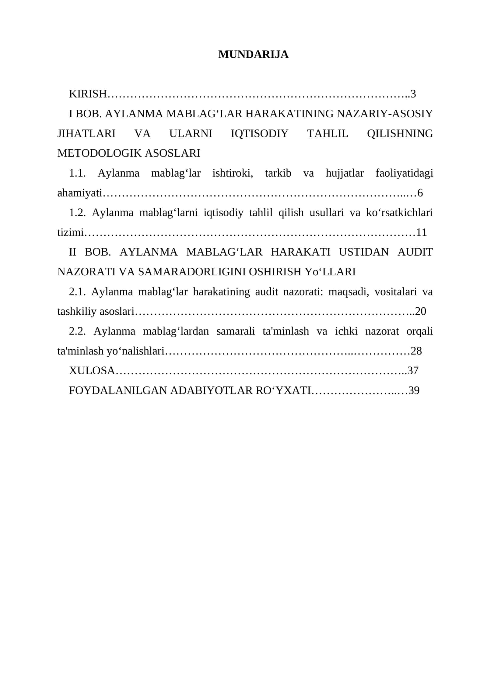 Korxonalarda aylanma mablag‘lar harakatining iqtisodiy tahlili va audit nazoratini tashkil etish