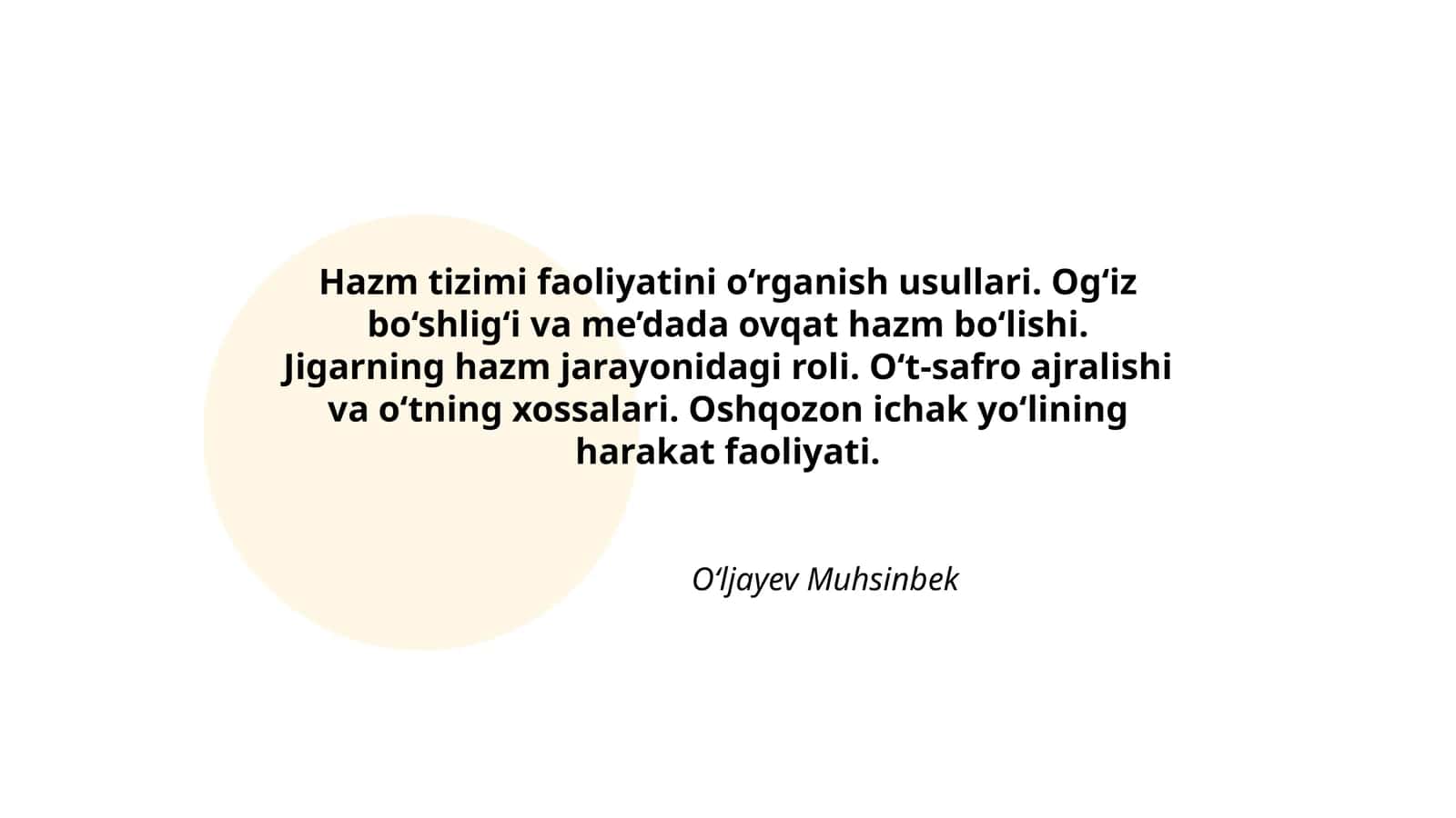 Hazm tizimi faoliyatini o‘rganish usullari