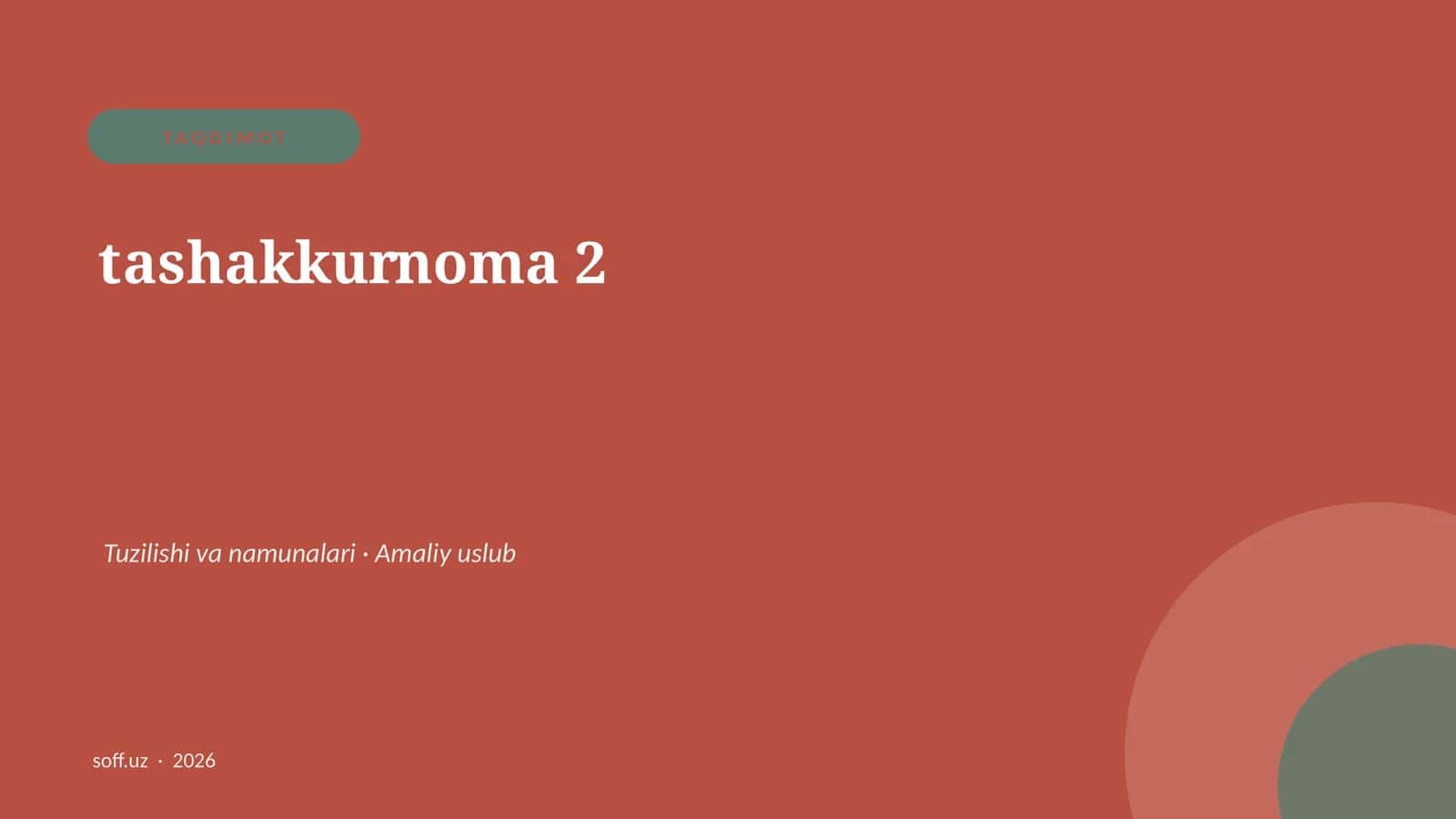 Tashakkurnoma 2