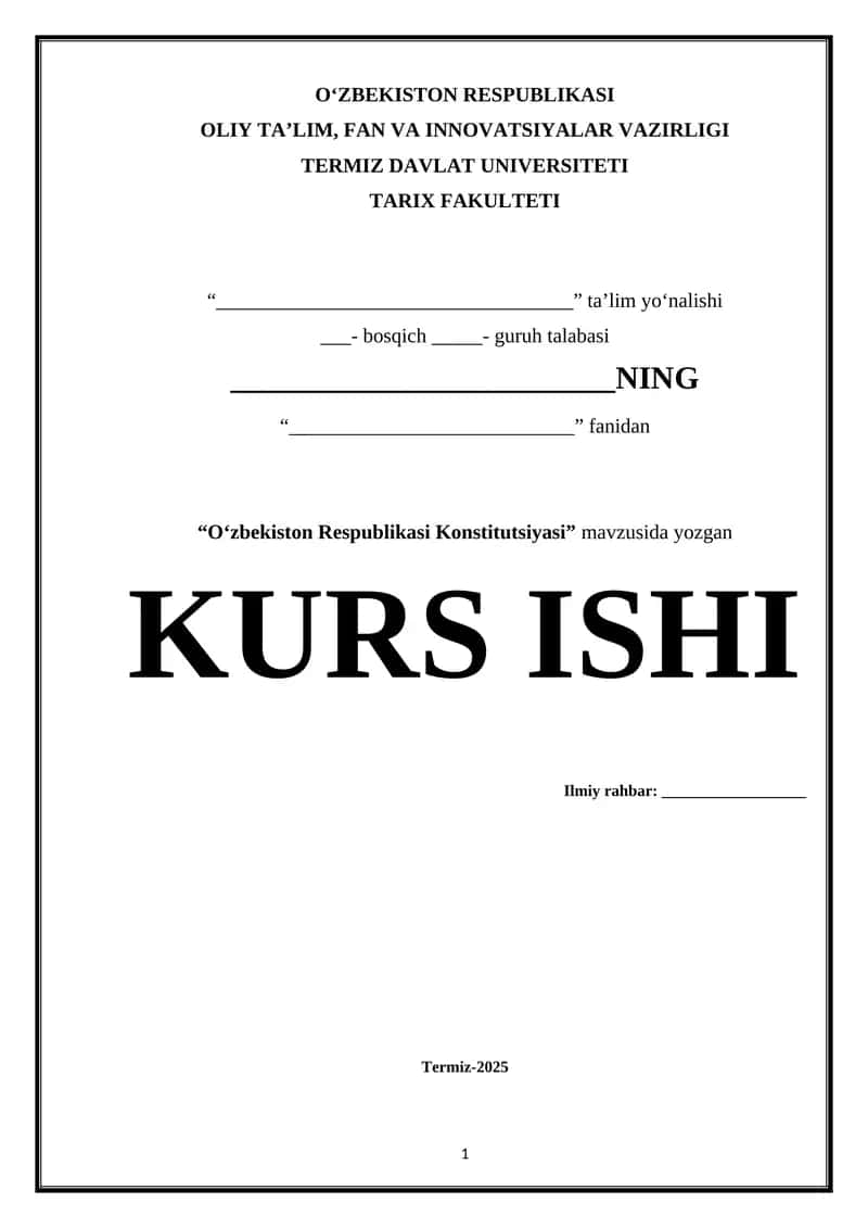O‘zbekiston Respublikasi Konstitutsiyasi