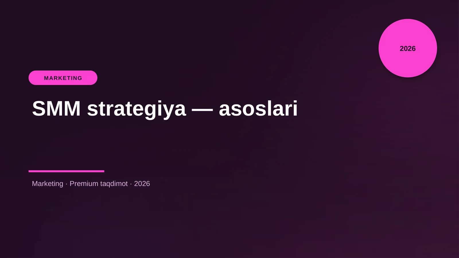 SMM strategiya — asoslari