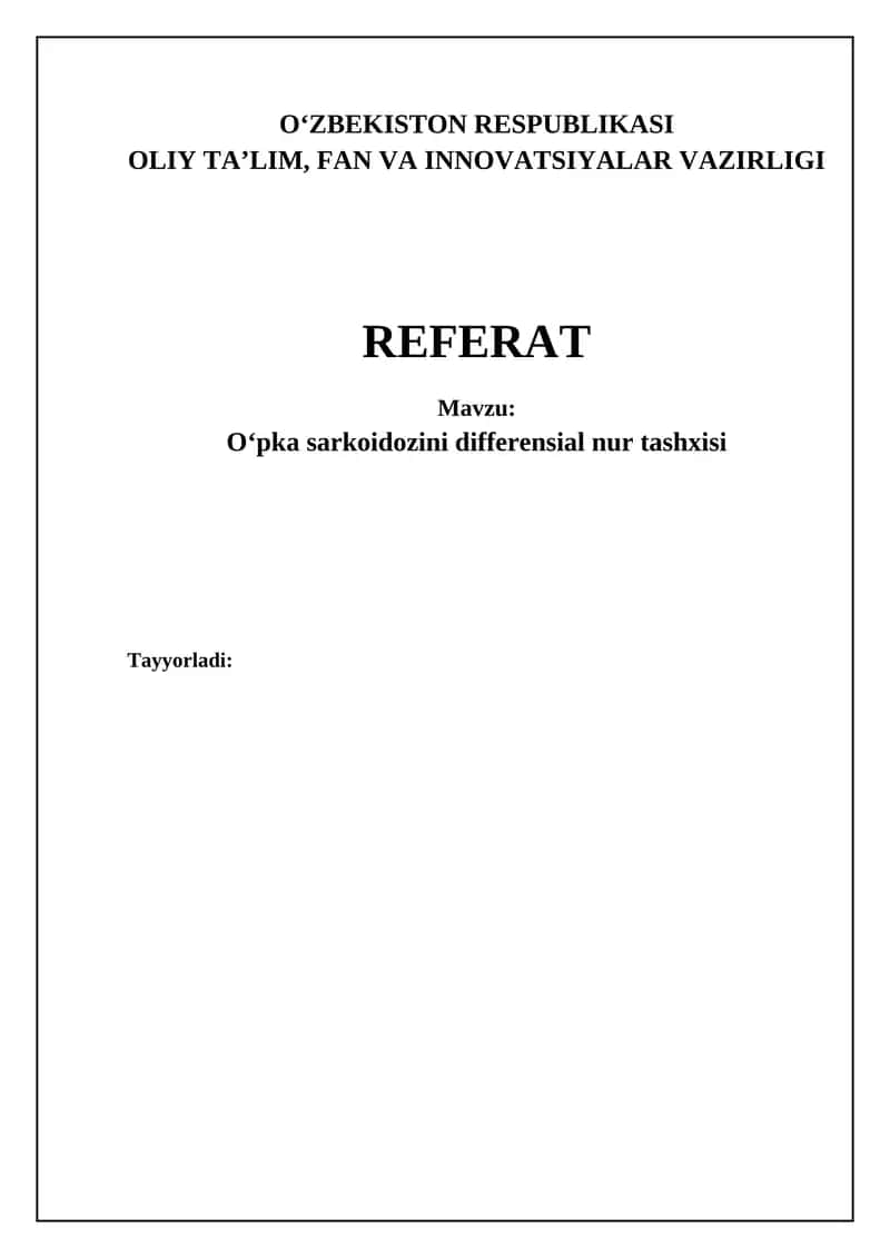 Sarkoidozni radiologik ko'rinishlari