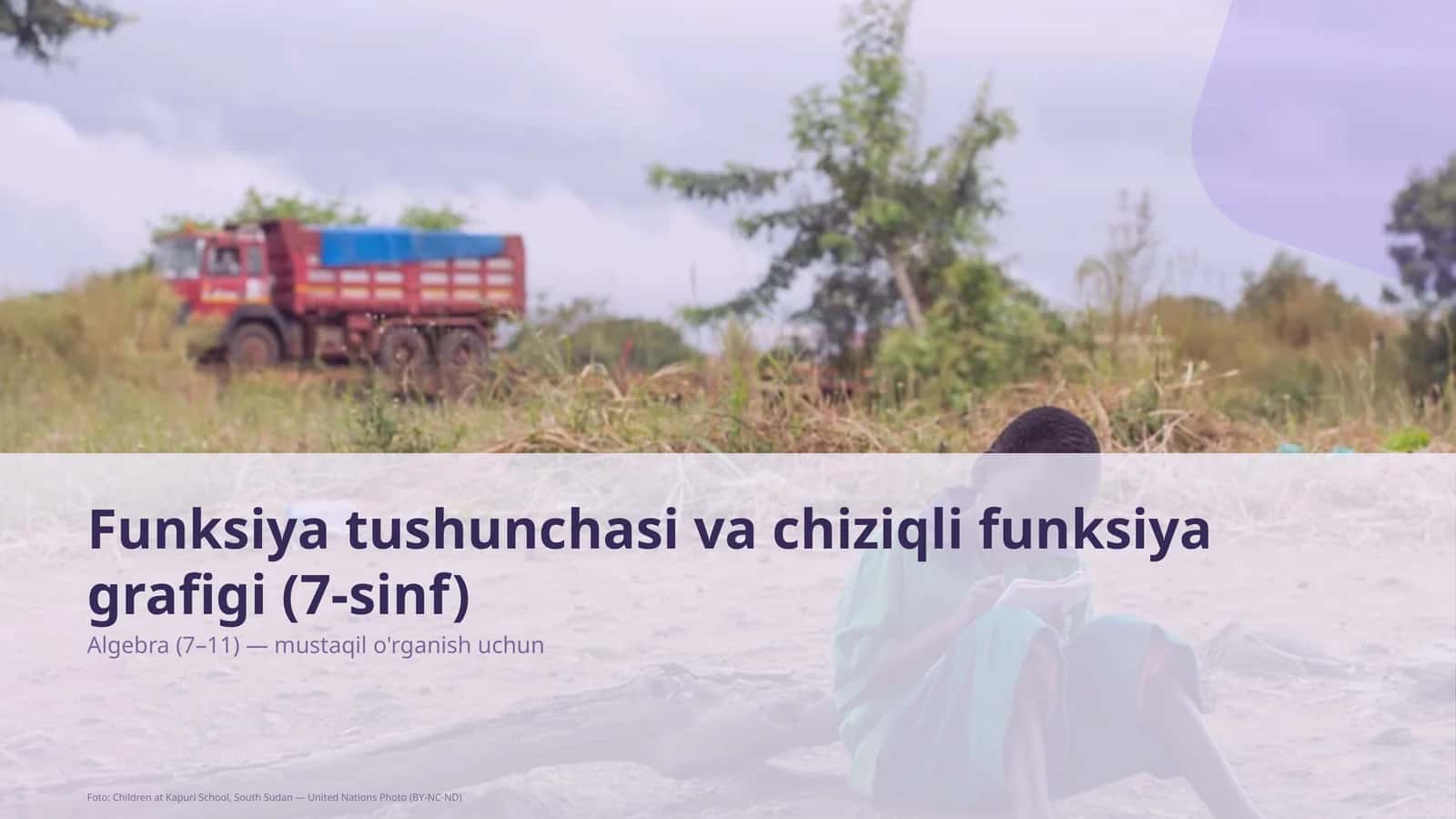 Funksiya tushunchasi va chiziqli funksiya grafigi (7-sinf)