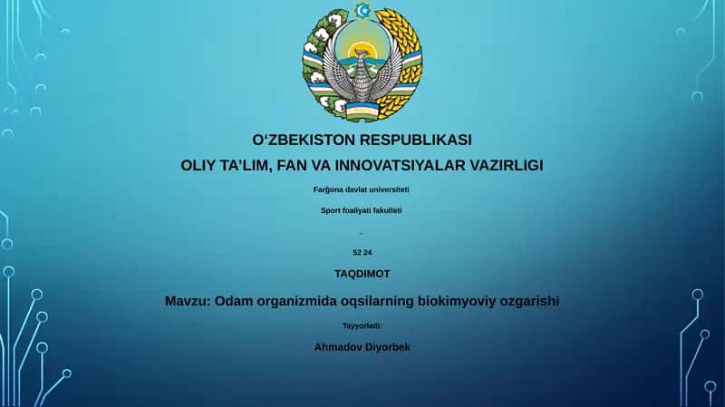Oqsilning biokimyoviy ozgarishi