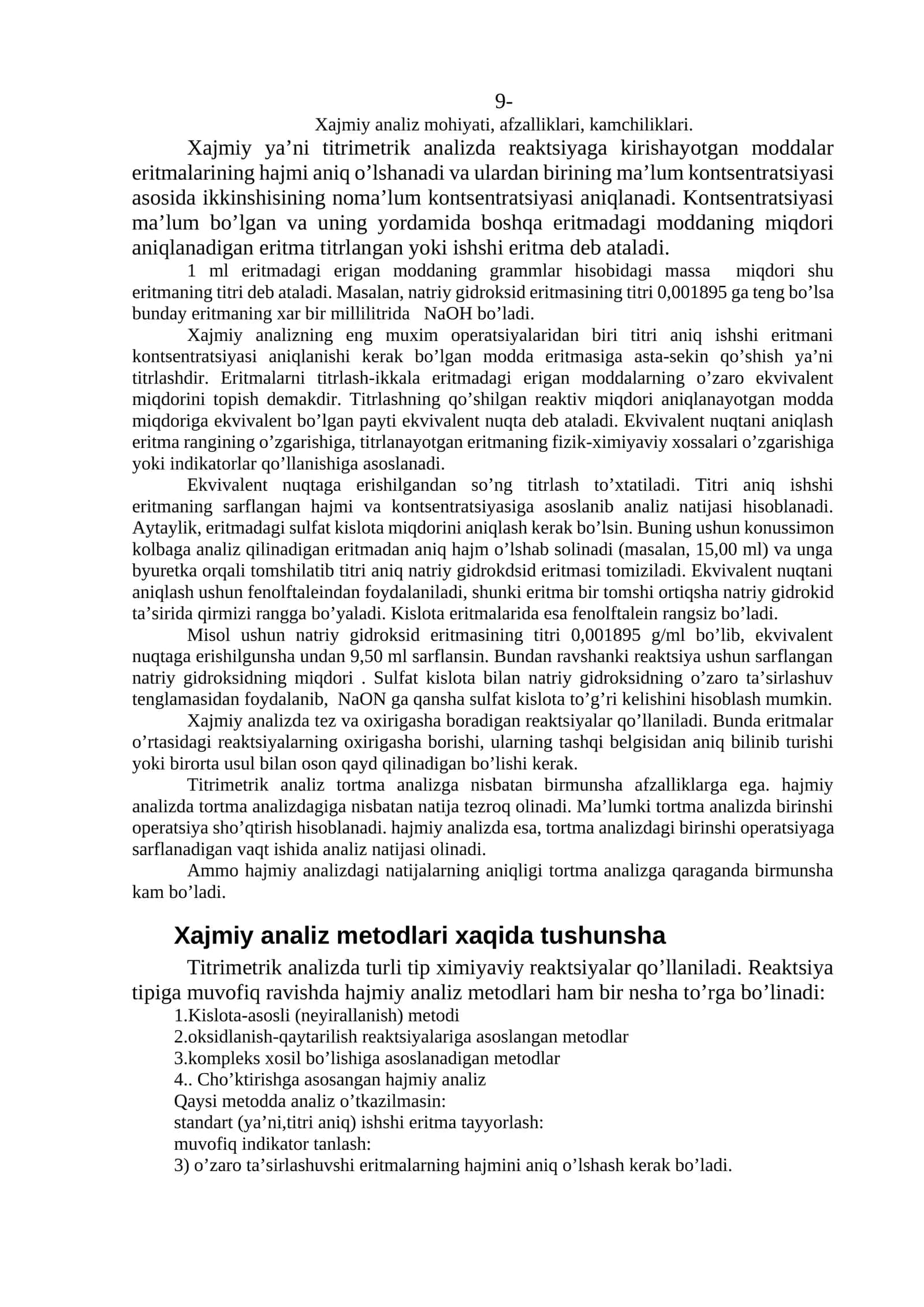 Хаjmiy аnаlizнing eng muхим оpеrаtsiyаlаri