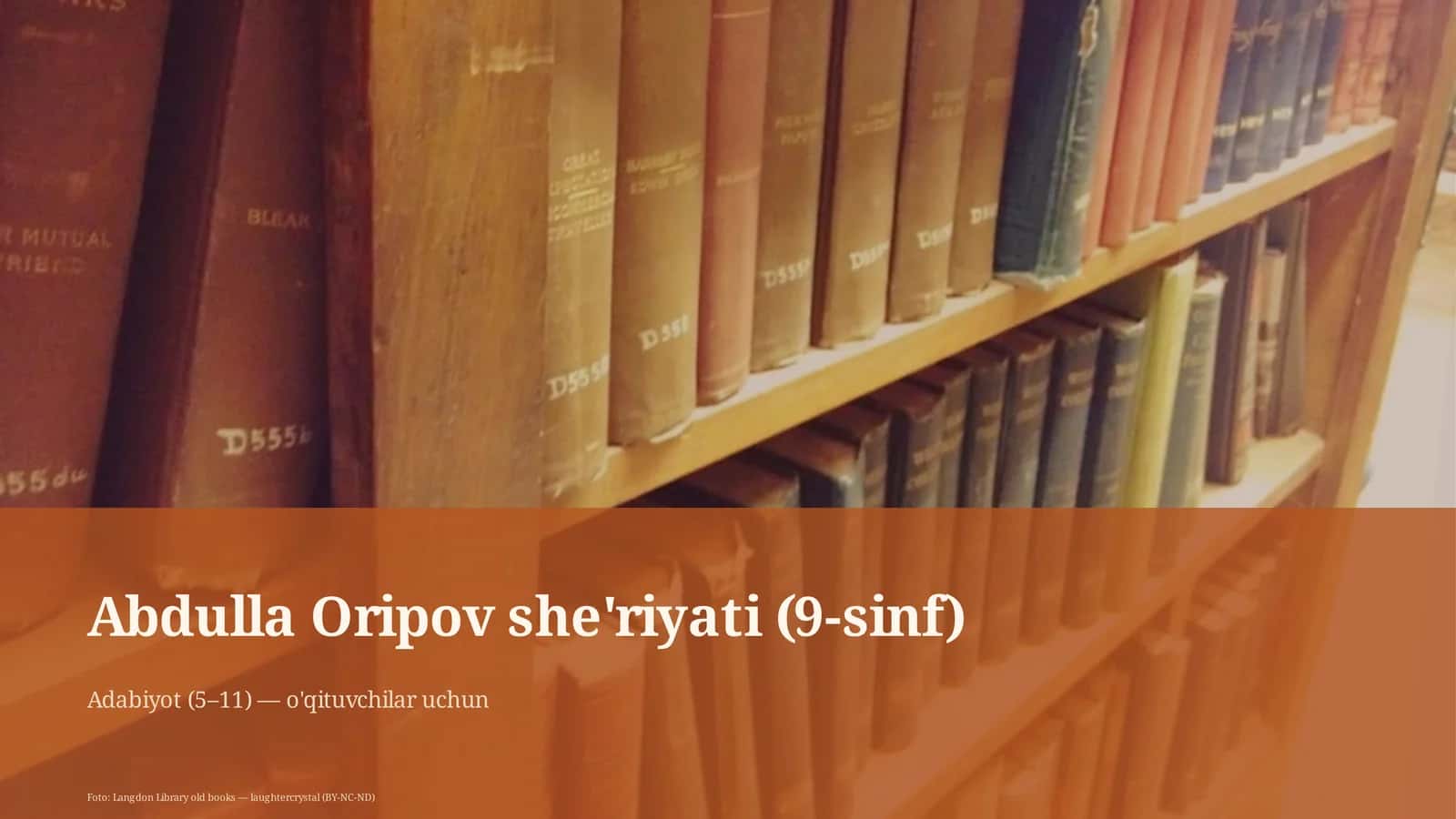Abdulla Oripov she'riyati (9-sinf)