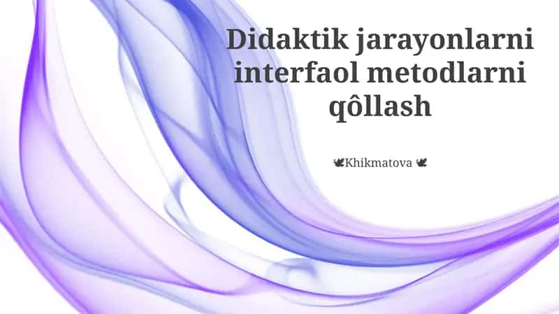 Interaktiv Usul Misollari