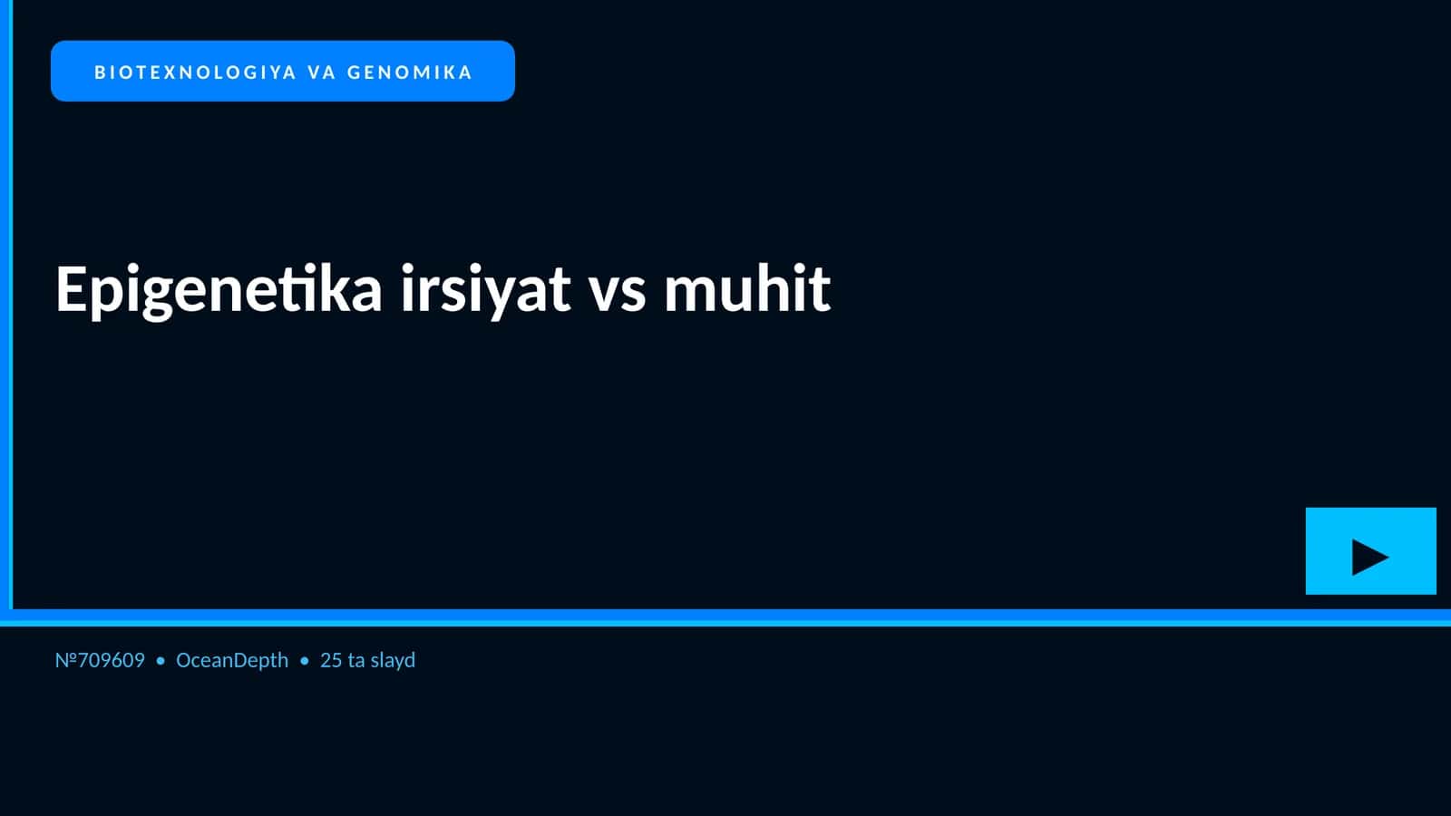 BIOTEXNOLOGIYA VA GENOMIKA