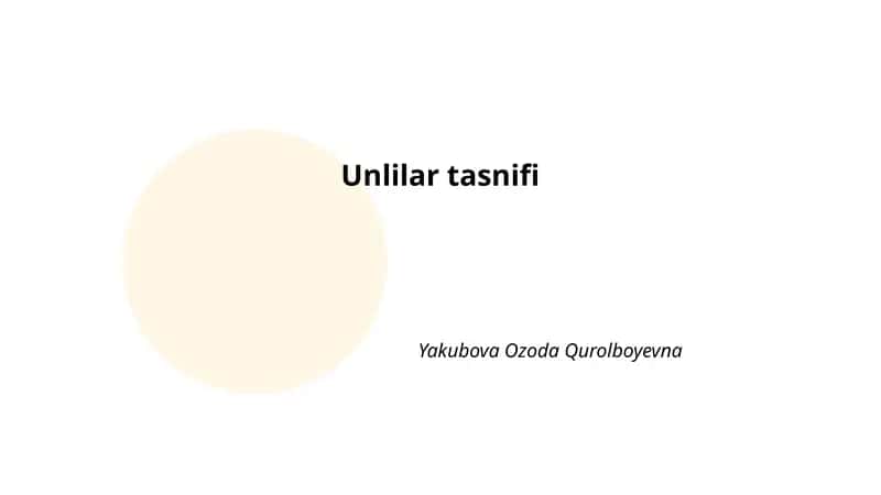 Unlilar tasnifi