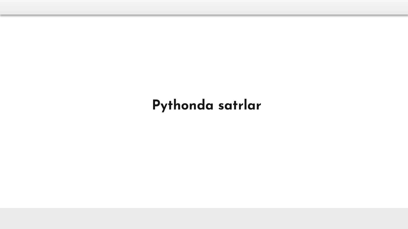 Pythonda satrlar