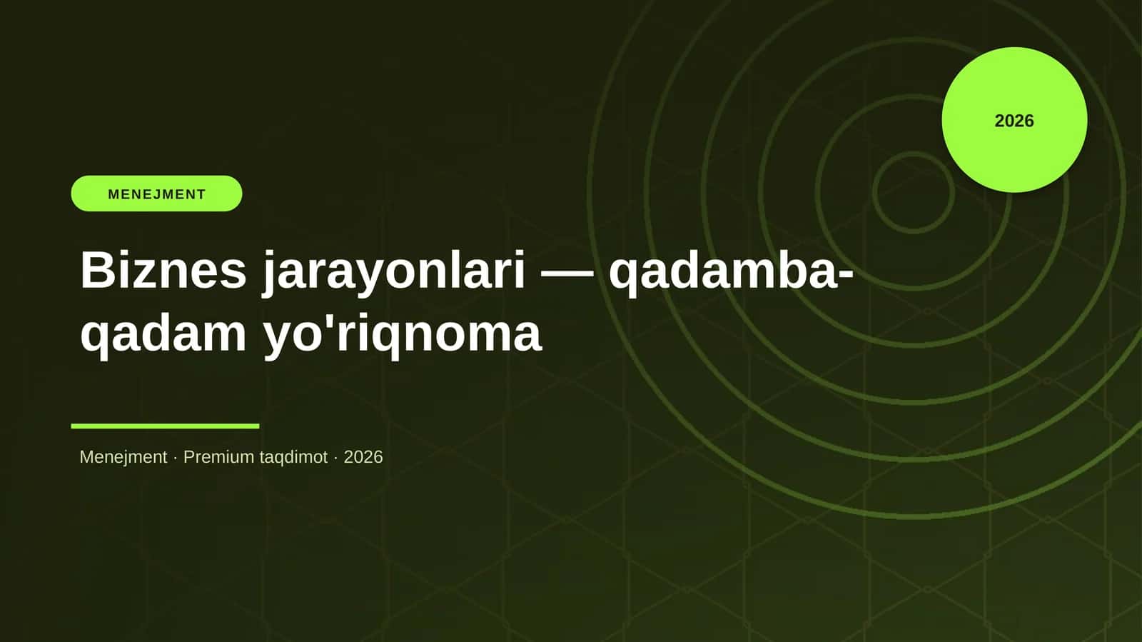 Biznes jarayonlari — qadamba-qadam yo'riqnoma