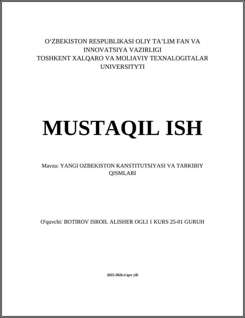 Yangi O'zbekiston Konstitutsiyasi