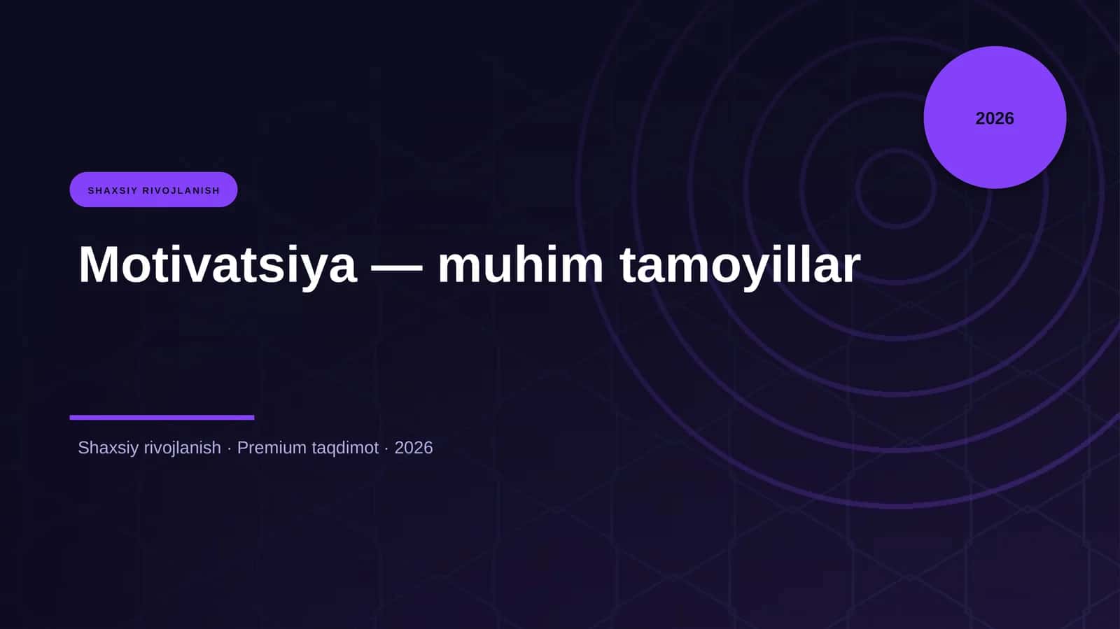 Motivatsiya — muhim tamoyillar
