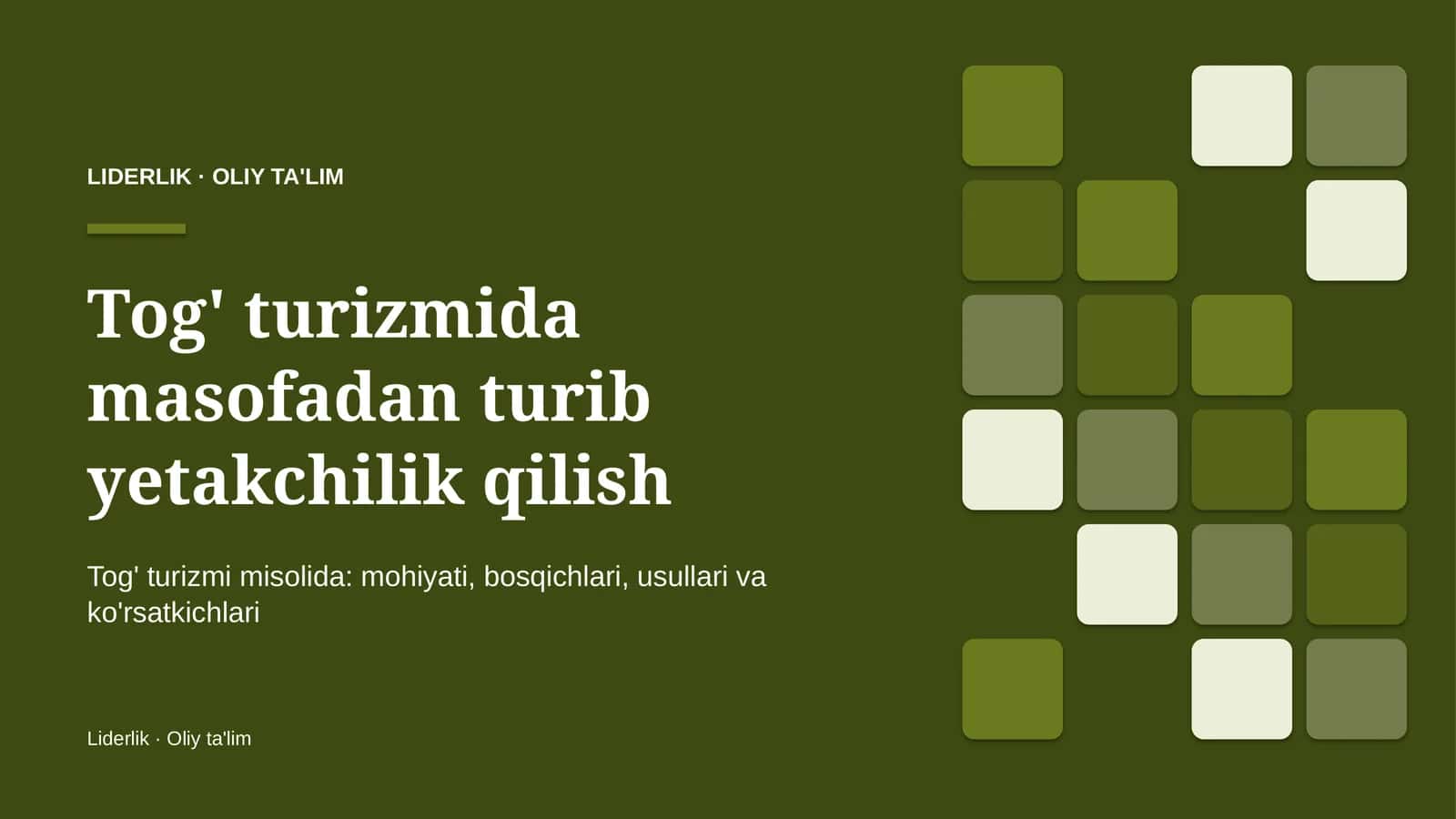 Tog' turizmida masofadan turib yetakchilik qilish