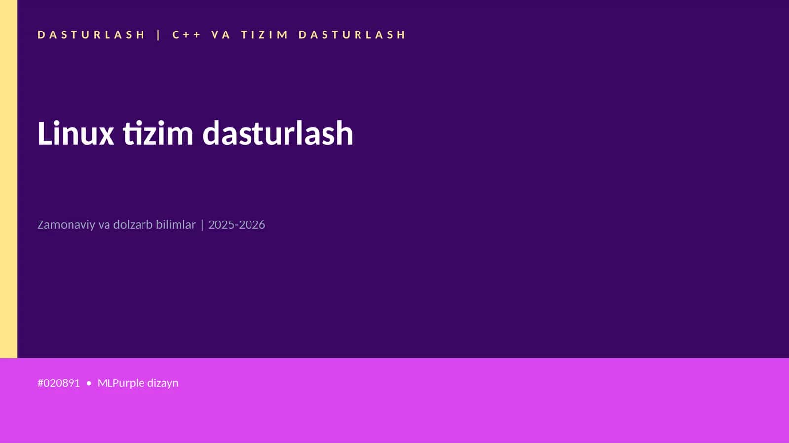 C++ VA TIZIM DASTURLASH