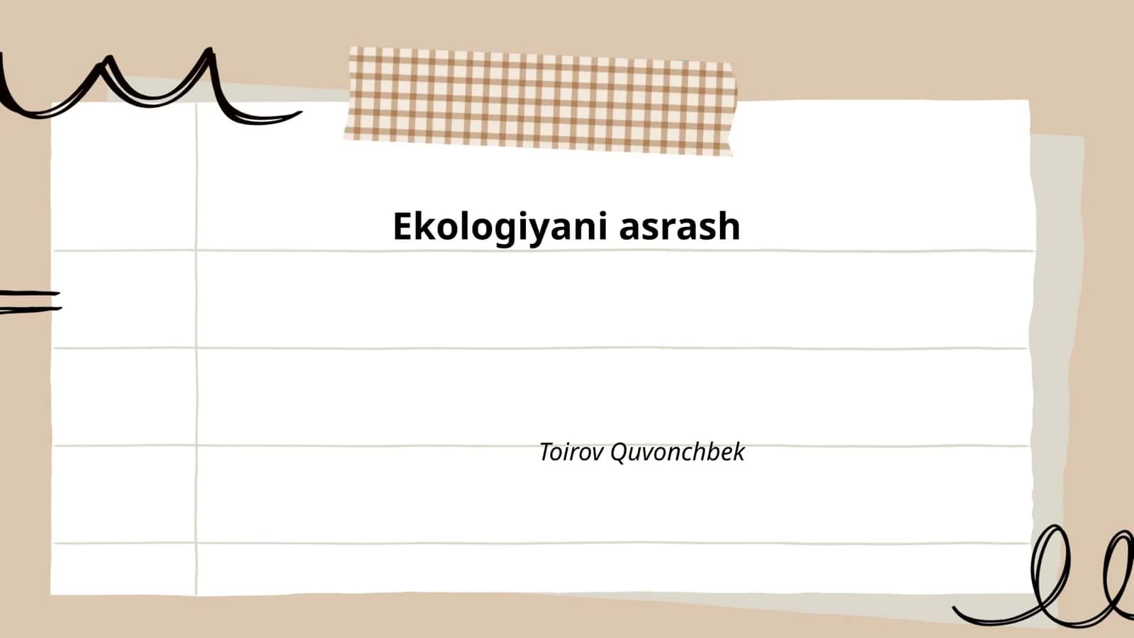 Ekologiyani asrash