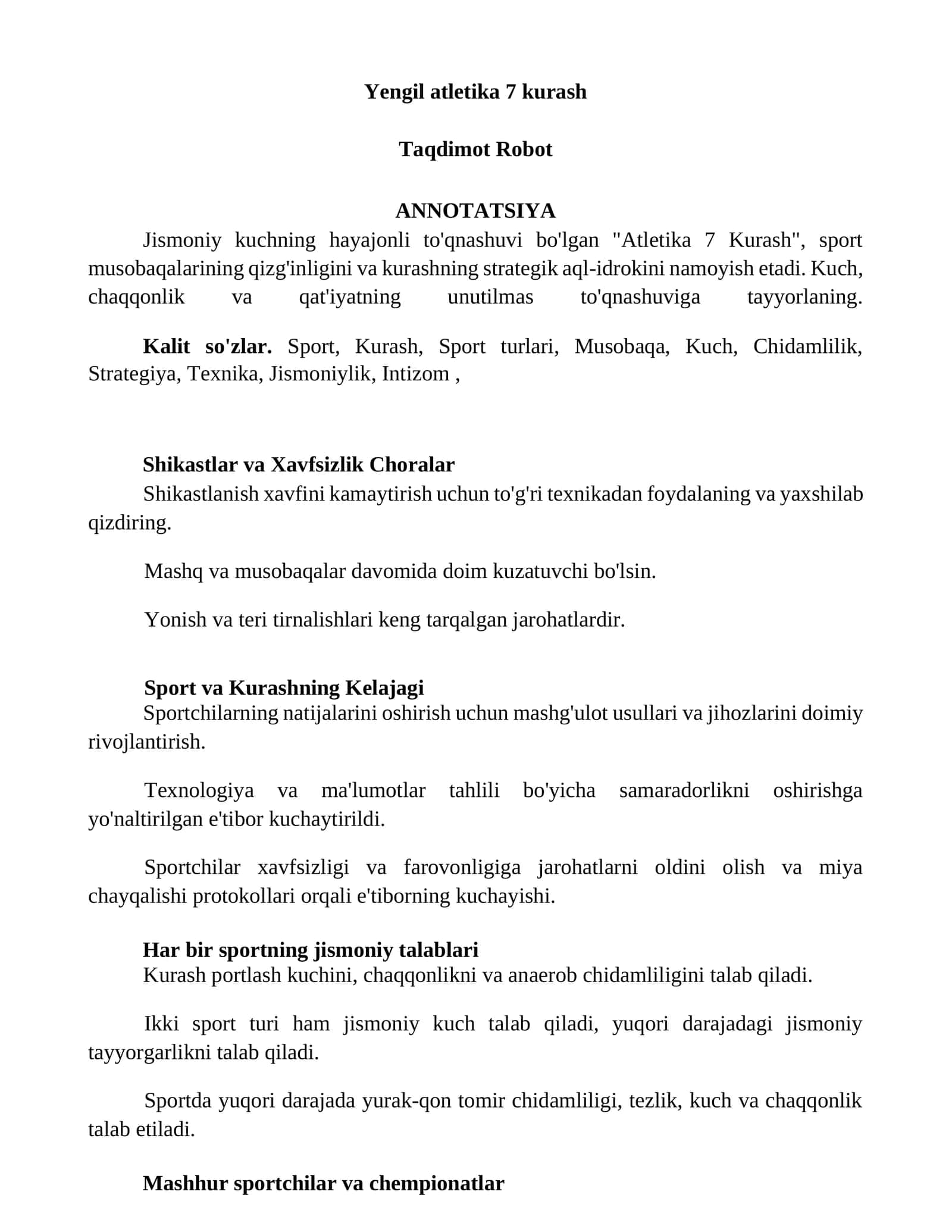 Atletika 7 Kurash