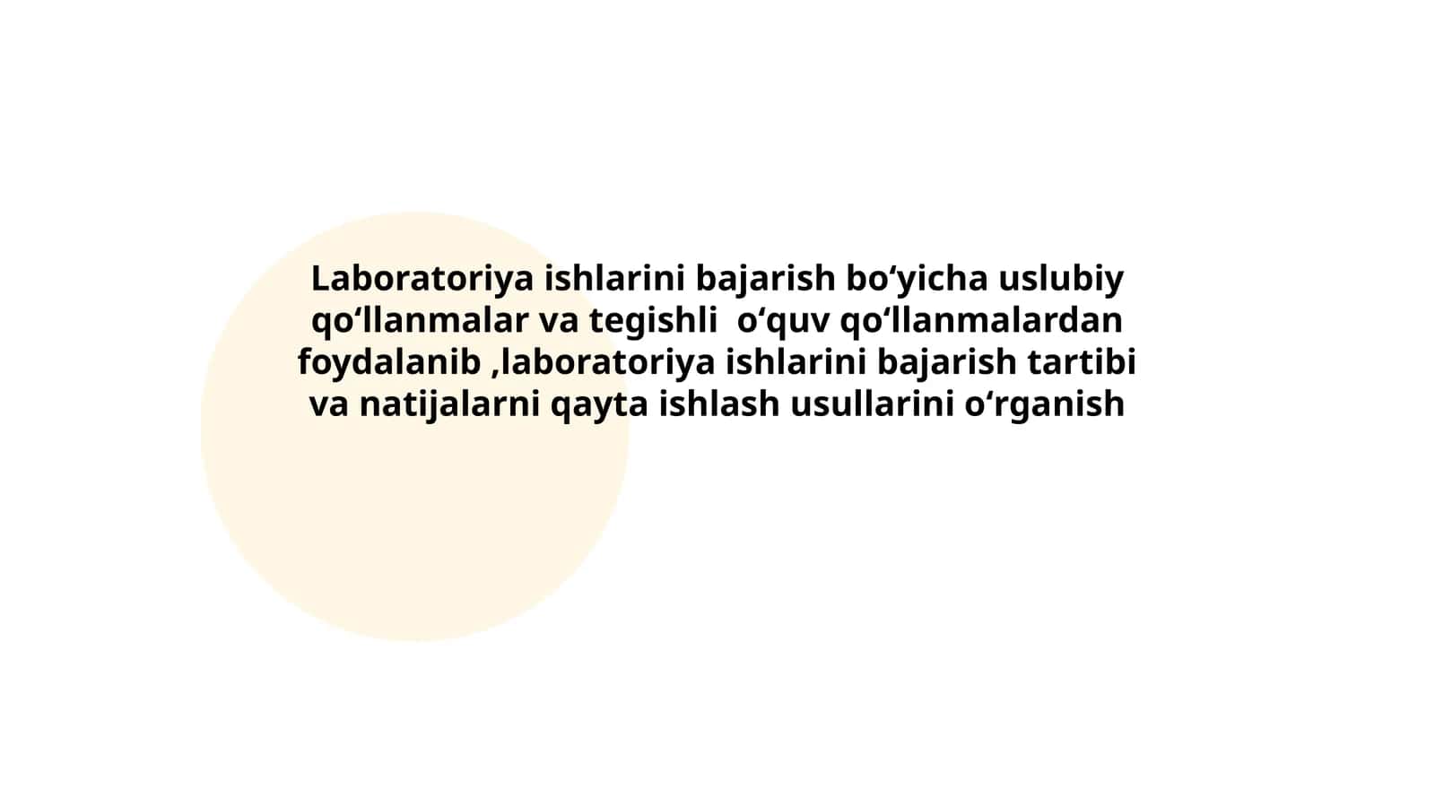 Laboratoriya ishlarini bajarish boʻyicha uslubiy qoʻllanmalar