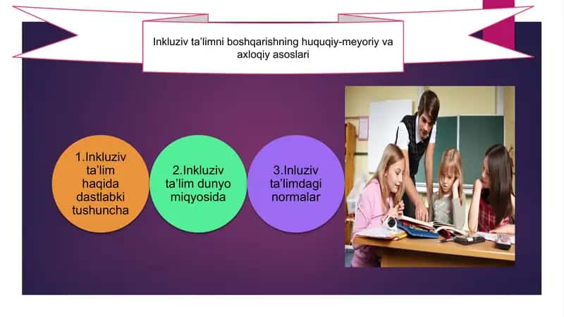 Inkluziv ta’limni boshqarishning huquqiy-meyoriy va axloqiy asoslari
