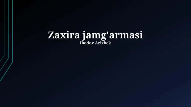 Zaxira jamg'armasi