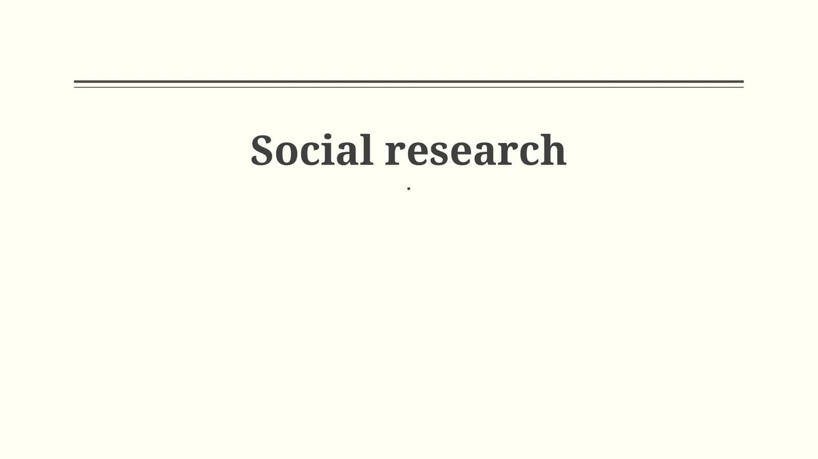 Fundamentals of Social Research