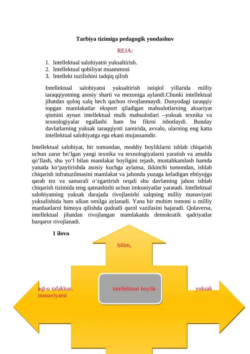 Tarbiya tizimiga pedagogik yondashuv