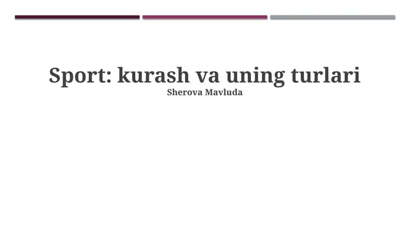 Kurash va uning turlari