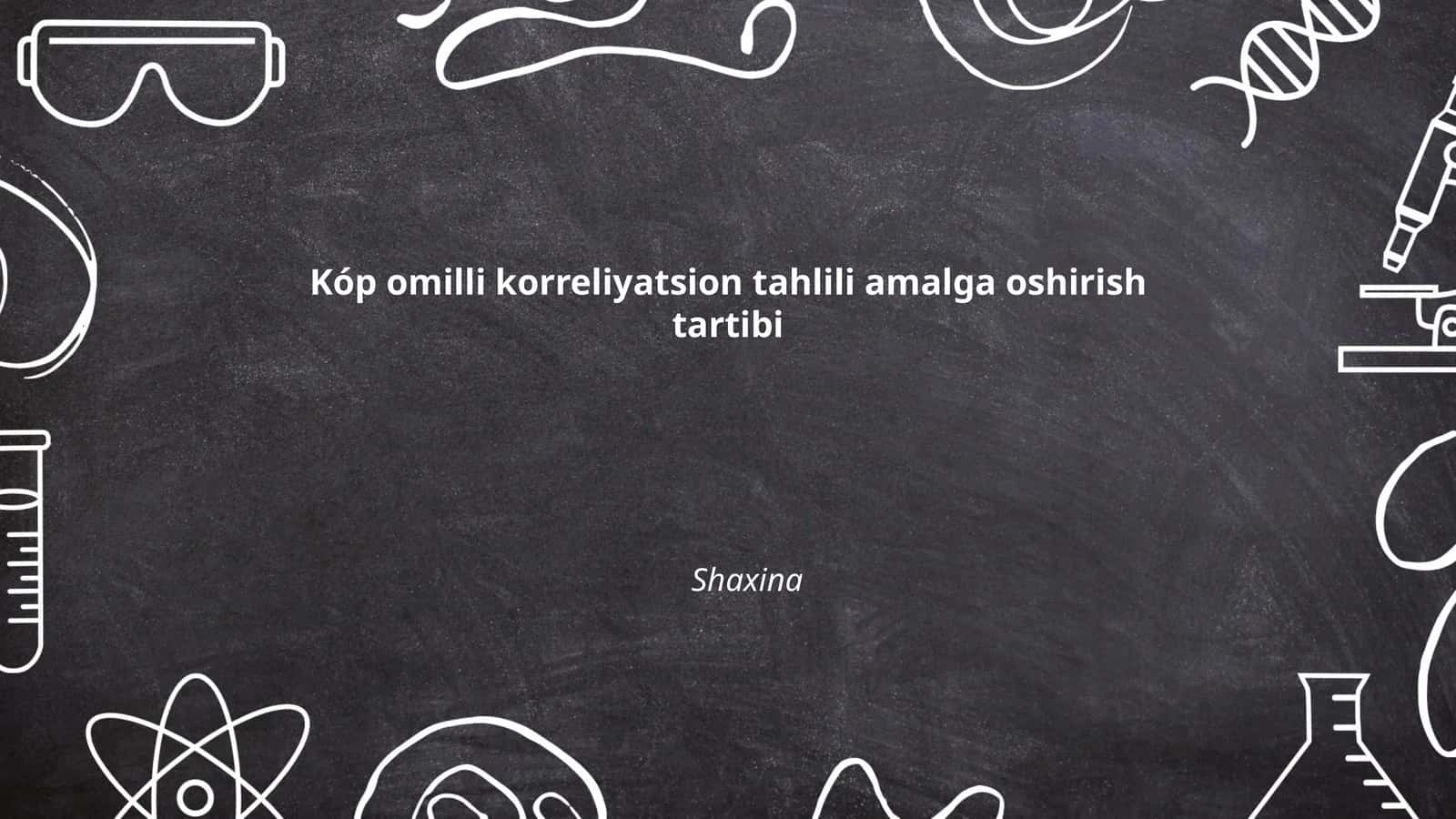 Korrelyatsion tahlilning tushunchasi