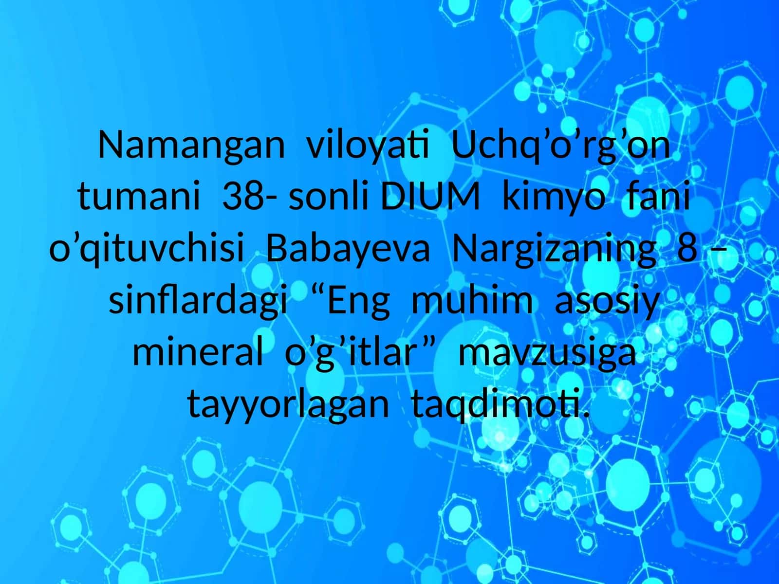 Eng muhim asosiy mineralo'gitlar