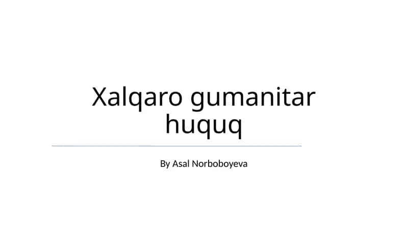 Xalqaro gumanitar huquq