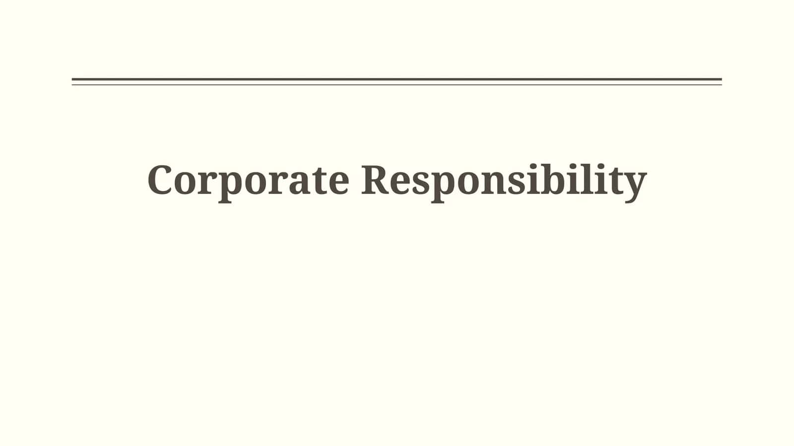 Corporate Responsibility