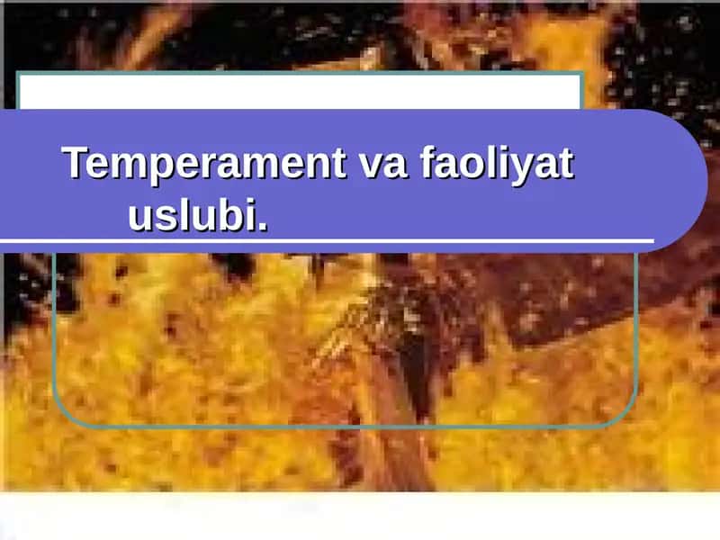 Temperament va faoliyat uslubi