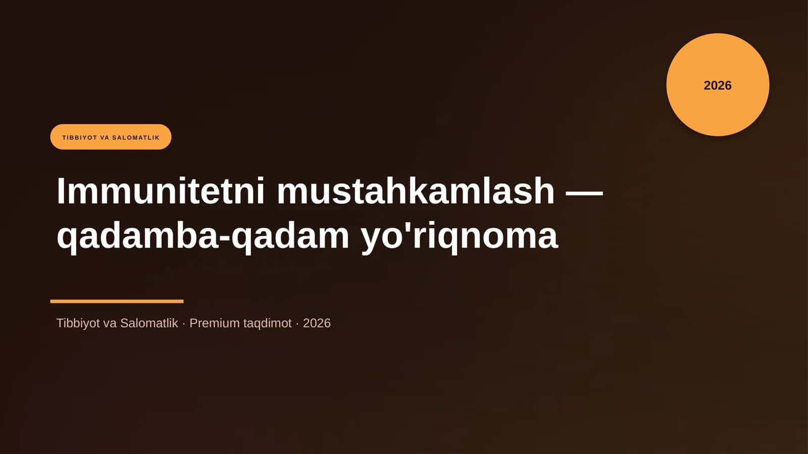 Immunitetni mustahkamlash — qadamba-qadam yo'riqnoma