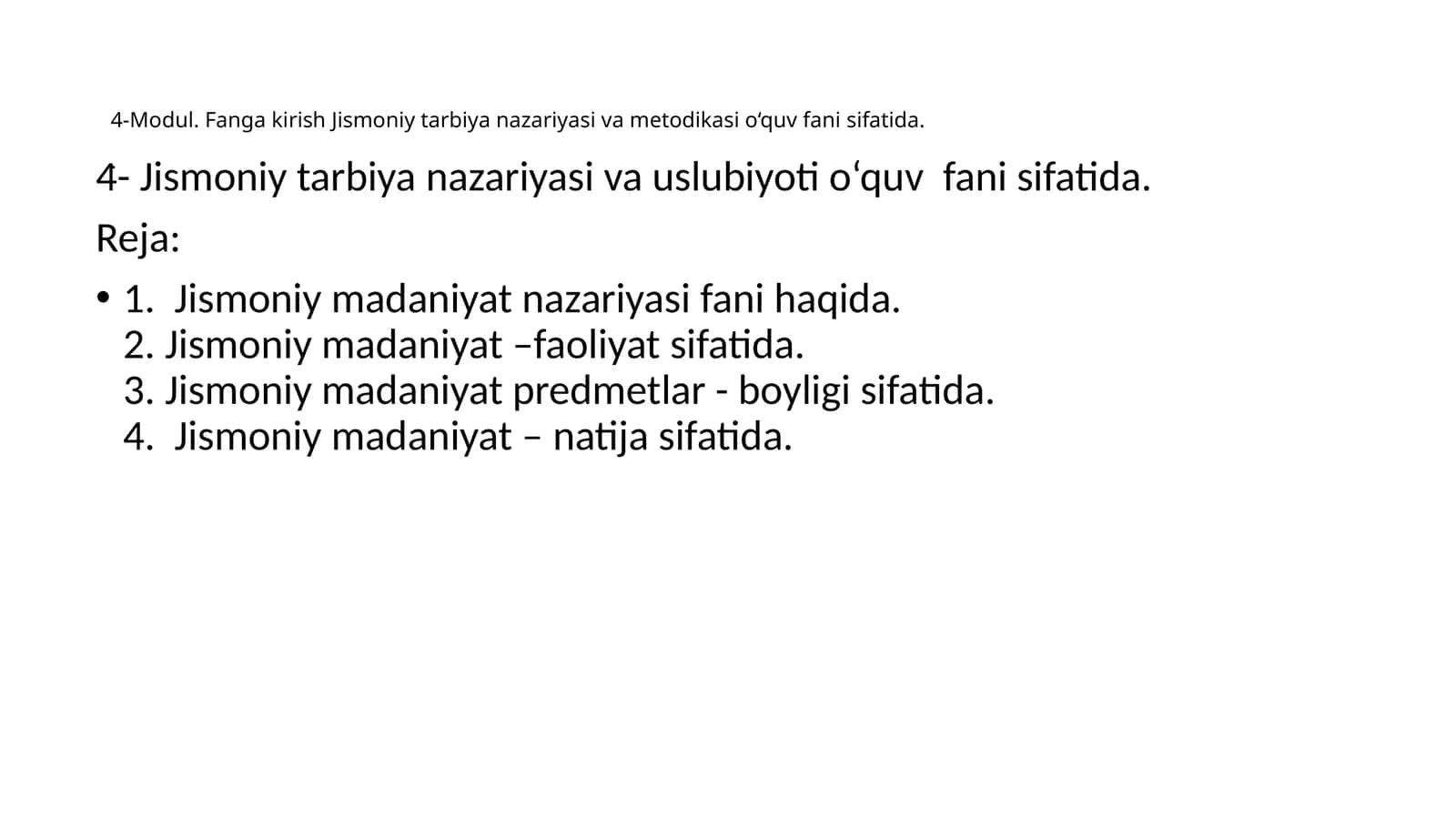 Jismoniy tarbiya nazariyasi va uslubiyoti o‘quv fani sifatida
