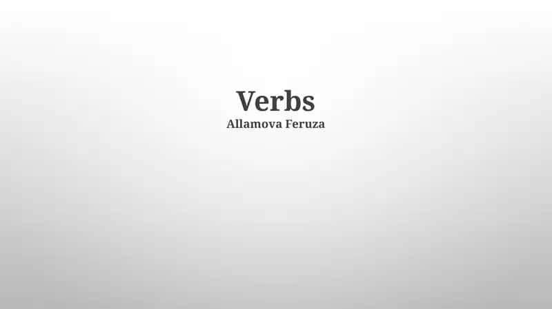 Verbs