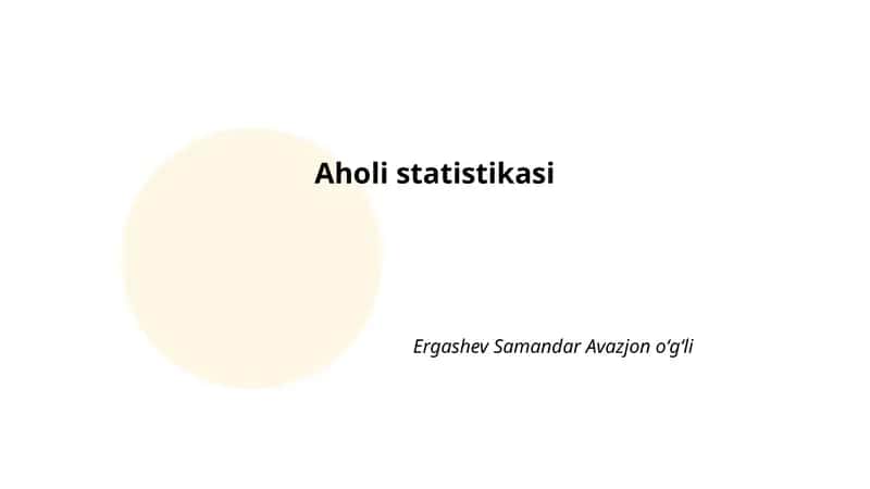 Aholi statistikasi