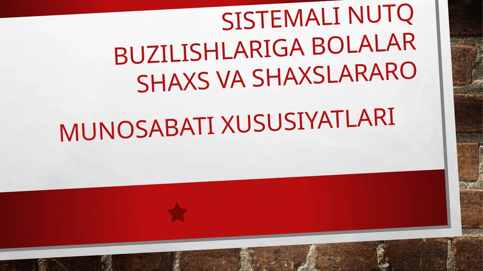 Sistemali nutq buzilishlari