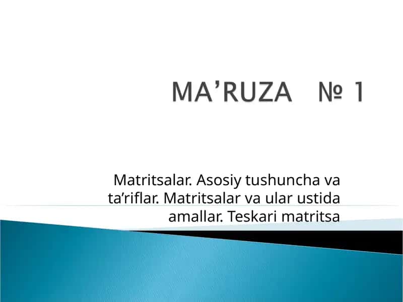 Matritsalar